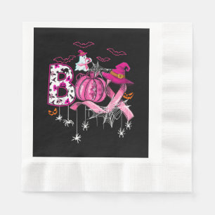 Serviette En Papier Boo Halloween Citrouille Pink Ribbon sorcière Poub