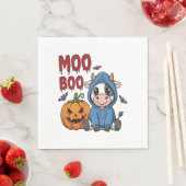 Serviette En Papier Boo Halloween Éffrayante vache fantôme (En situation)