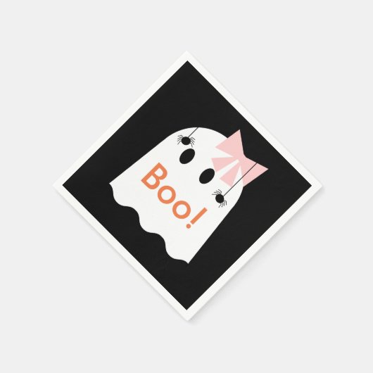 Serviette En Papier Boo ! Halloween Fille Fantôme Papier noir serviett (Coin)