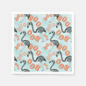 Serviette En Papier Boo Halloween | Flamant rose Skeleton (Devant)