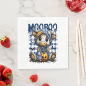 Serviette En Papier Boo Halloween Vache Éffrayante Highland (En situation)