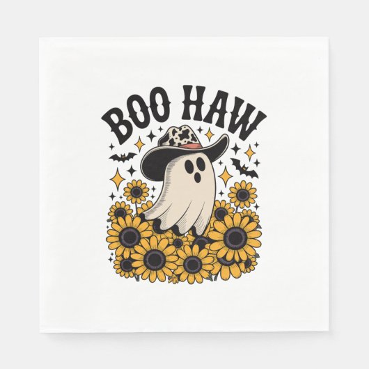 Serviette En Papier Boo Haw Cow Ghost Halloween Occidentale (Devant)