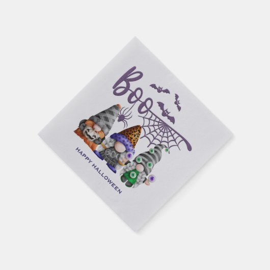 Serviette En Papier Boo Purple Parties scintillant Halloween Gnomes (Coin)