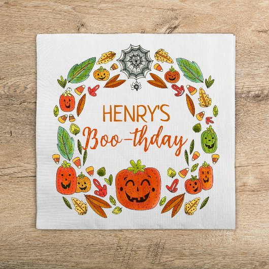 Serviette En Papier Boo-thday Halloween fête d'anniversaire