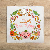 Serviette En Papier Boo-thday Halloween rose fête d'anniversaire