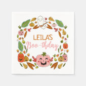 Serviette En Papier Boo-thday Halloween rose fête d'anniversaire (Devant)