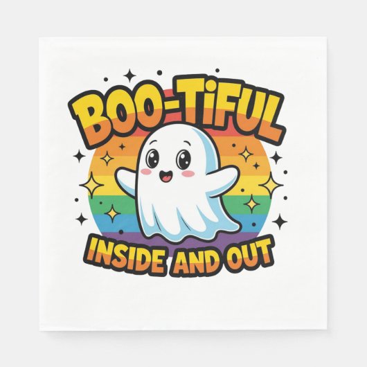 Serviette En Papier Boo-Tiful À L'Intérieur Et L'Extérieur (Devant)