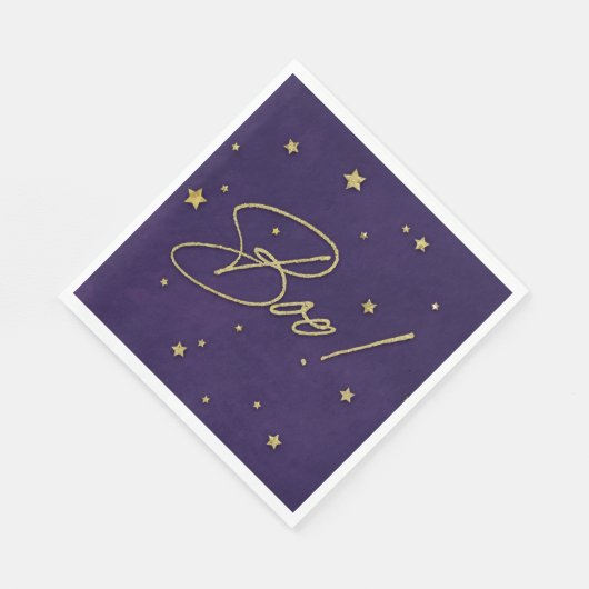 Serviette En Papier Boo violet/or ! Fête d'Halloween (Coin)