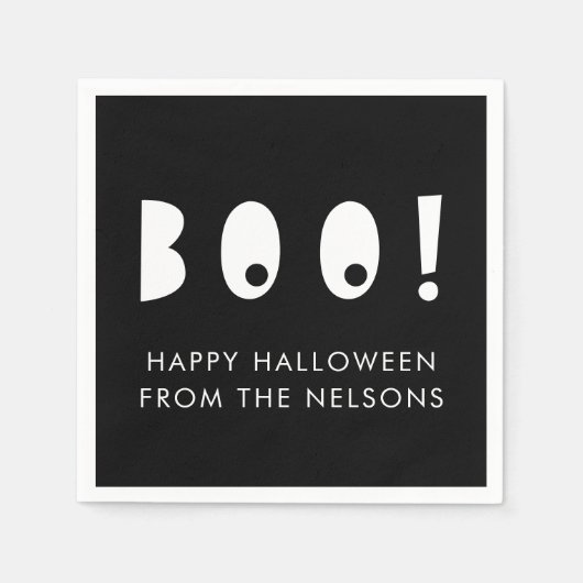 Serviette En Papier Boo Yeux Éffrayants Halloween personnalisé (Devant)