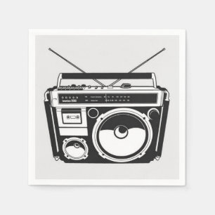 Serviette En Papier Boombox Grey des années 80