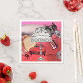 Serviette En Papier BOOMER Nostalgale Collage Papier Party (En situation)