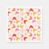 Serviette En Papier Boomerang du milieu du siècle avec Starbursts colo (Devant)