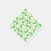 Serviette En Papier Boomerangs verts du milieu du siècle avec explosio (Coin)