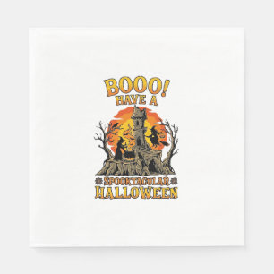 Serviette En Papier Booo Spooktacular Halloween Sorcière Chaudron Chât