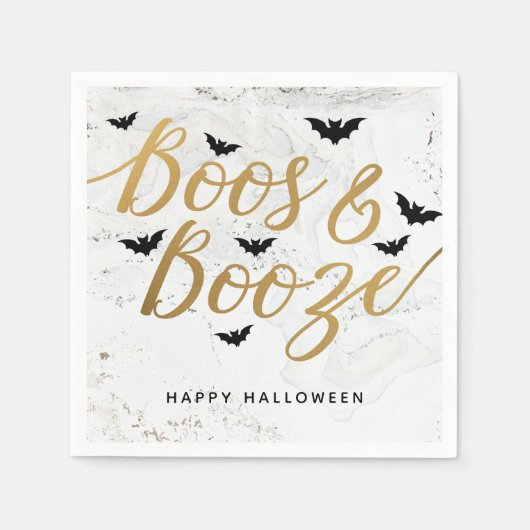 Serviette En Papier Boos & Booze Halloween Party (Devant)