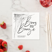 Serviette En Papier Boos et Booze Halloween Party (En situation)