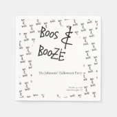 Serviette En Papier Boos et Booze Halloween Party Minimal (Devant)