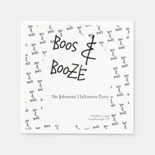 Serviette En Papier Boos et Booze Halloween Party Minimal