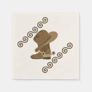 Serviette En Papier Boot de cowboy et Casquette de l'incrustation de b