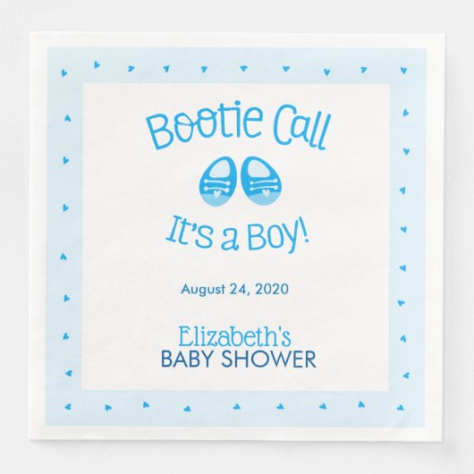 Serviette En Papier Bootie Call Blue Baby Boy Douche (Devant)