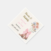 Serviette En Papier Boots and Bubbly Bridal Shower (Coin)