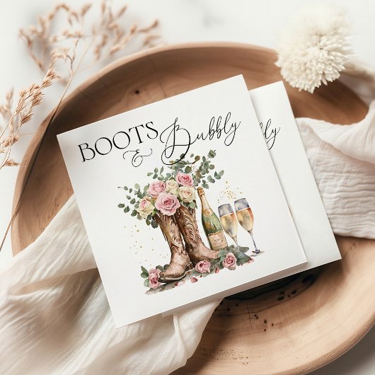 Serviette En Papier Boots and Bubbly Rustic Western Bridal Shower