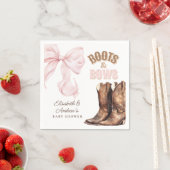 Serviette En Papier Boots & Bows TWINS Baby Shower (En situation)