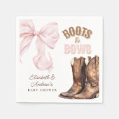 Serviette En Papier Boots & Bows TWINS Baby Shower (Devant)