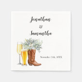 Serviette En Papier Boots Bubbles & Brews Mariage Eucalyptus (Devant)