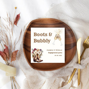 Serviette En Papier Boots & Bubbly Boho Parti d'engagement occidental