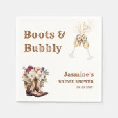 Serviette En Papier Boots & Bubbly Boho Western Bride douche Party (Devant)