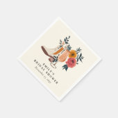 Serviette En Papier Boots & Bubbly Fête des mariées occidentale (Coin)