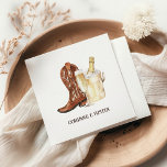 Serviette En Papier Boots & Bubbly Rustic Western Fête des mariées<br><div class="desc">Boots & Bubbly Rustic Western Fête des mariées serviettes</div>