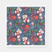 Serviette En Papier Boots de Père Noël mignonne Boules Red Holly Berri (Devant)