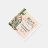 Serviette En Papier Boots et Bubbly Cowgirl Rodéo Cactus Anniversaire (Coin)