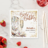 Serviette En Papier Boots et Bubbly Western Bride Wild West Country (En situation)