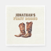Serviette En Papier Boots rustiques Cowboy 1er Rodeo Anniversaire Papi (Devant)