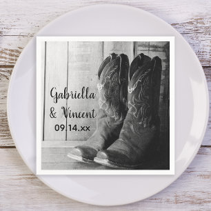 Serviette En Papier Boots rustiques Cowboy Pays Mariage occidental