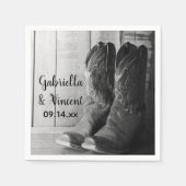 Serviette En Papier Boots rustiques Cowboy Pays Mariage occidental (Devant)