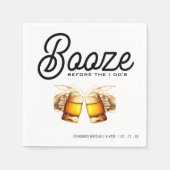 Serviette En Papier Booze Before I Do's Enterrement de Vie de Garçon / (Devant)