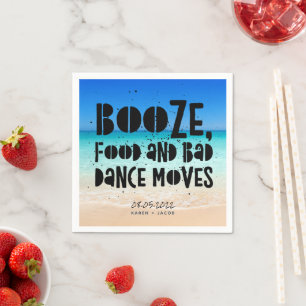 Serviette En Papier Booze drôle Nourriture Mauvaise Danse Déplace Plag