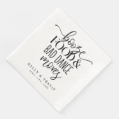 Serviette En Papier Booze nourriture et mauvaise danse déménage Mariag (Coin)