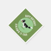 Serviette En Papier Border Collie chien personnalisées anniversaire de (Coin)