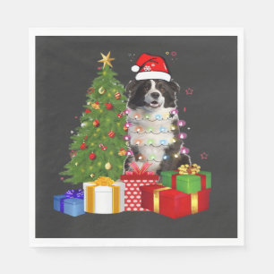 Serviette En Papier Border Collie drôle arbre de Noël Joyeux Noël
