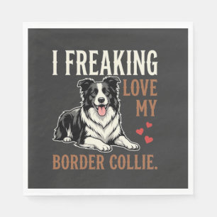 Serviette En Papier Border Collie drôle d'amour de chien