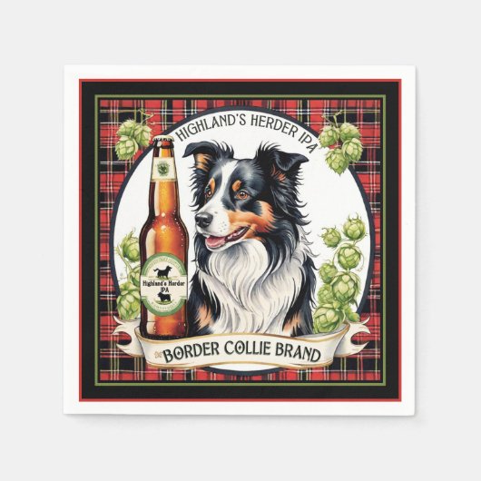 Serviette En Papier Border Collie IPA  (Devant)