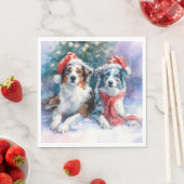 Serviette En Papier Border Collie Paper Napkin (En situation)
