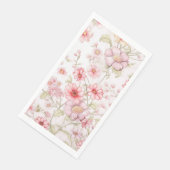 Serviette En Papier Bords de fleurs roses (Coin)