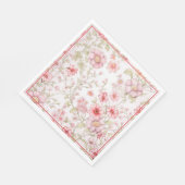 Serviette En Papier Bords de fleurs roses (Coin)
