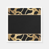 Serviette En Papier Bordure Art déco Or (Devant)